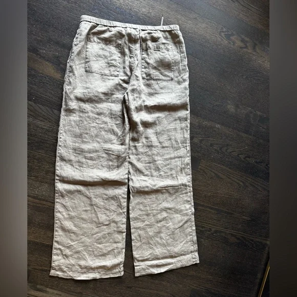 JAMES PERSE LINEN STRAIGHT LEG PANTS. NEW WITHOUT TAGS. SIZE 2. Khaki. - Picture 2 of 2